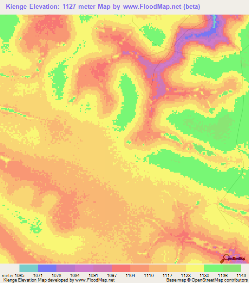 Kienge,Congo (Kinshasa) Elevation Map