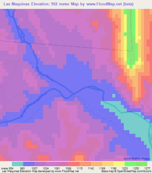Las Maquinas,Argentina Elevation Map