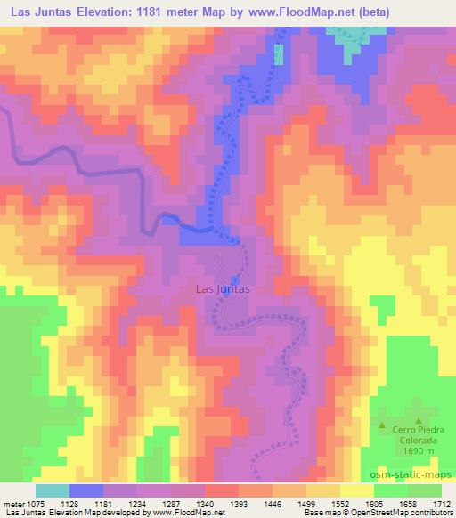 Las Juntas,Argentina Elevation Map