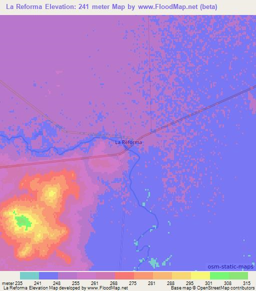 La Reforma,Argentina Elevation Map