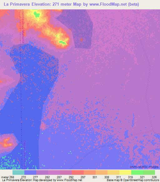 La Primavera,Argentina Elevation Map