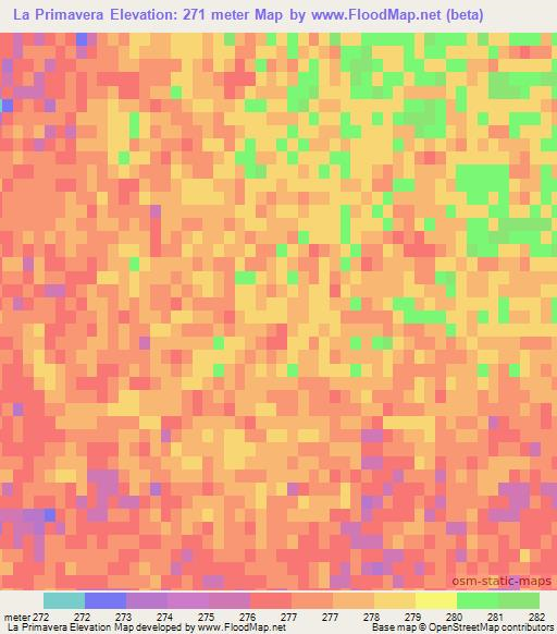 La Primavera,Argentina Elevation Map