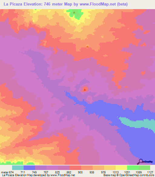 La Picaza,Argentina Elevation Map
