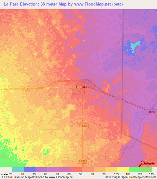La Para,Argentina Elevation Map