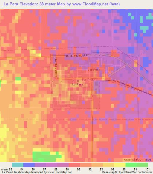 La Para,Argentina Elevation Map
