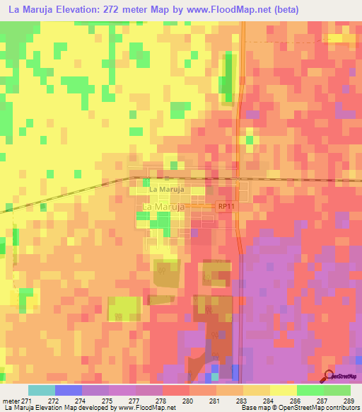 La Maruja,Argentina Elevation Map