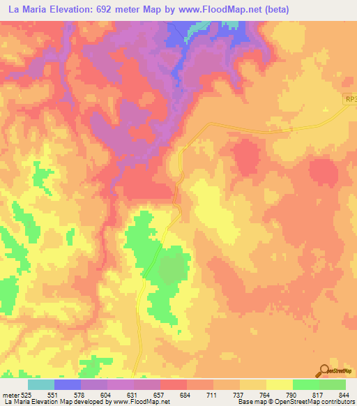 La Maria,Argentina Elevation Map