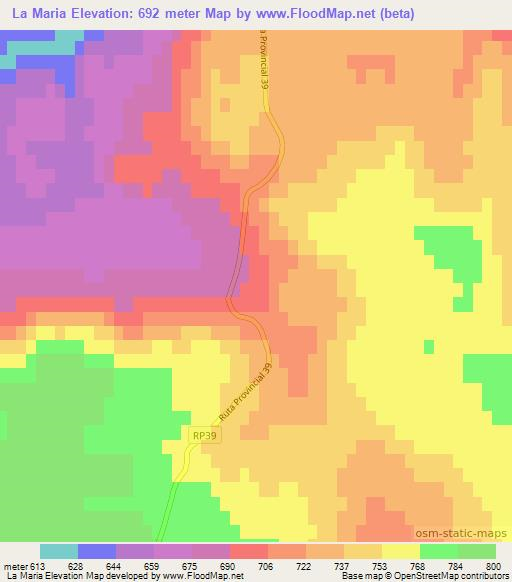La Maria,Argentina Elevation Map