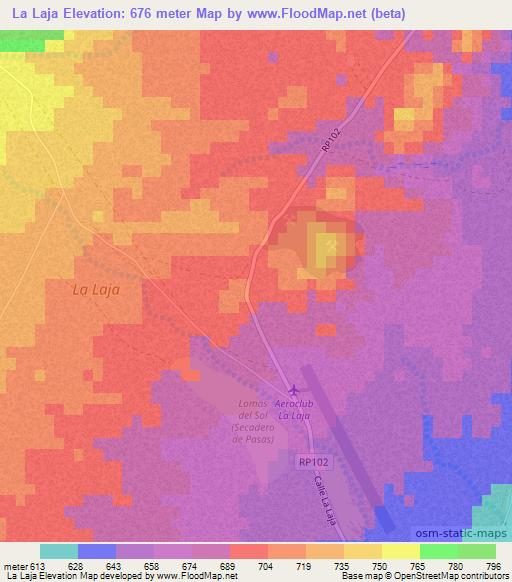 La Laja,Argentina Elevation Map