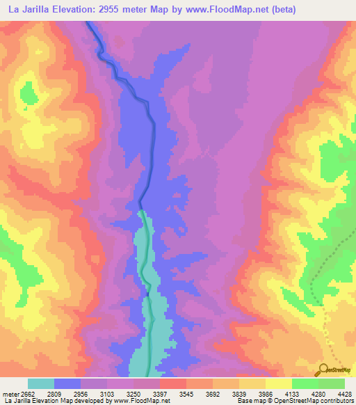 La Jarilla,Argentina Elevation Map