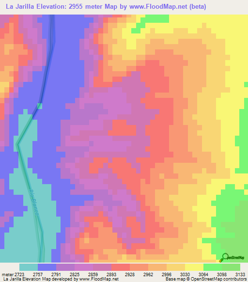 La Jarilla,Argentina Elevation Map
