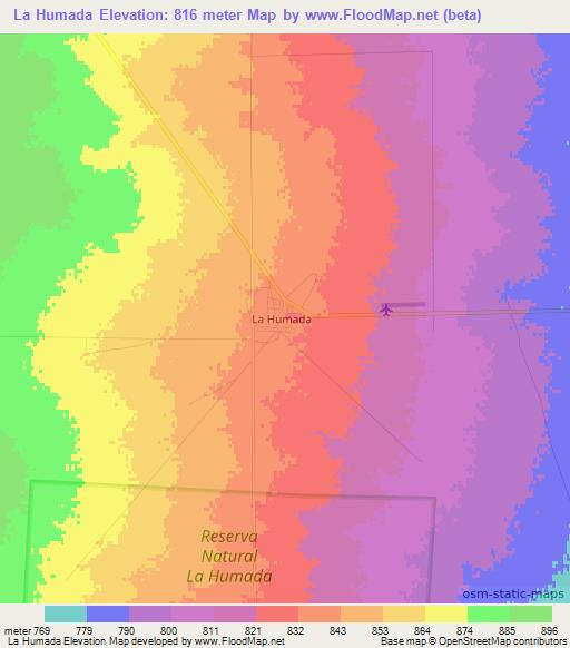 La Humada,Argentina Elevation Map