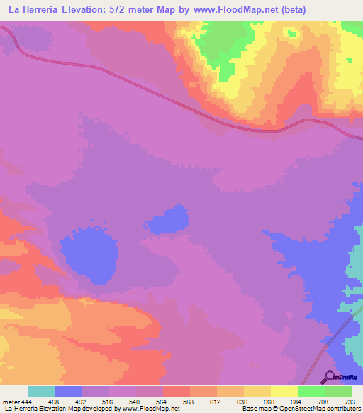 La Herreria,Argentina Elevation Map
