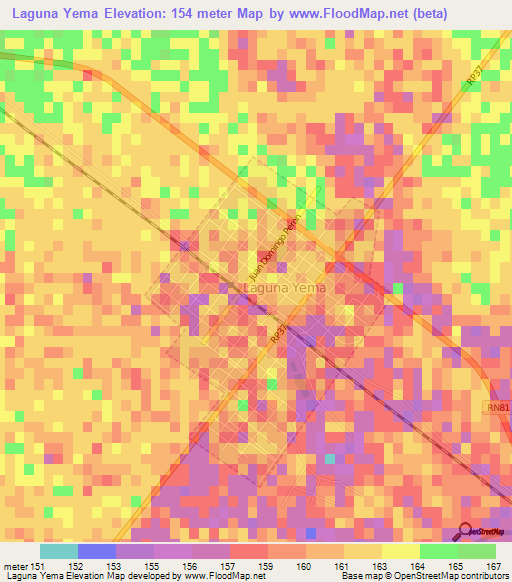Laguna Yema,Argentina Elevation Map