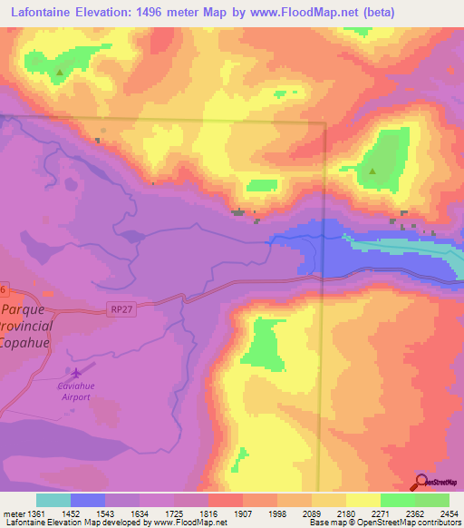 Lafontaine,Argentina Elevation Map