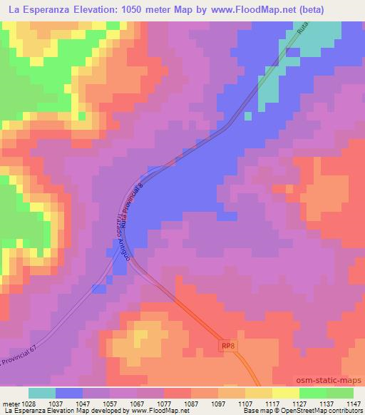 La Esperanza,Argentina Elevation Map
