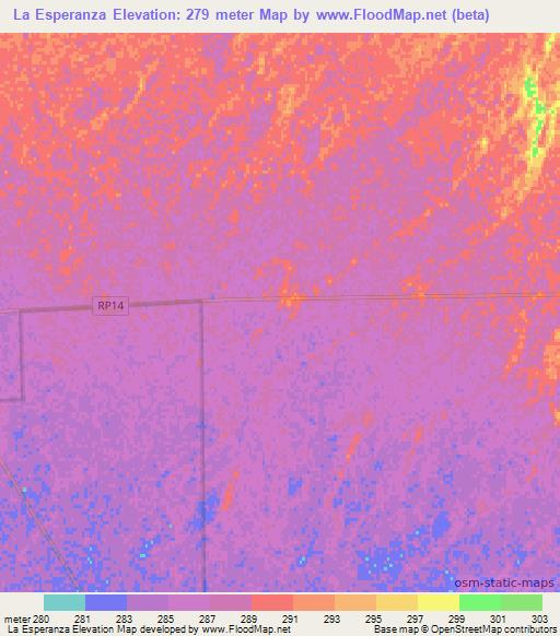 La Esperanza,Argentina Elevation Map