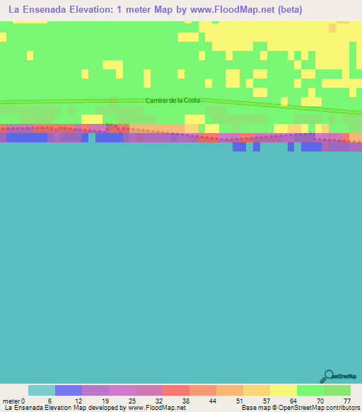 La Ensenada,Argentina Elevation Map