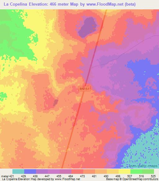 La Copelina,Argentina Elevation Map