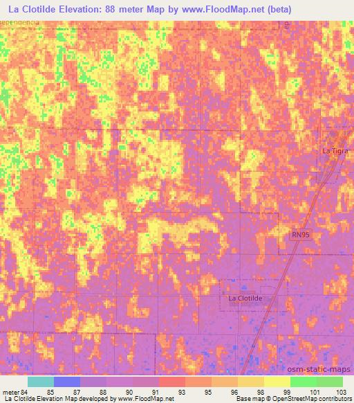La Clotilde,Argentina Elevation Map