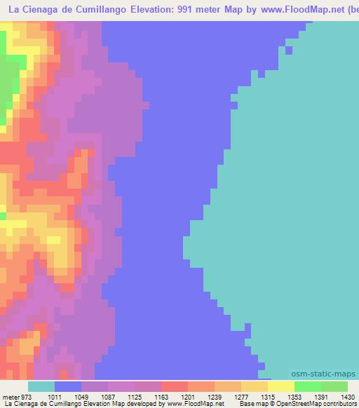 La Cienaga de Cumillango,Argentina Elevation Map