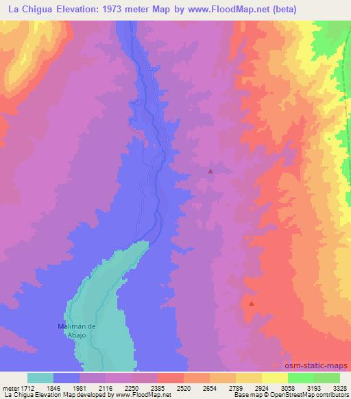 La Chigua,Argentina Elevation Map
