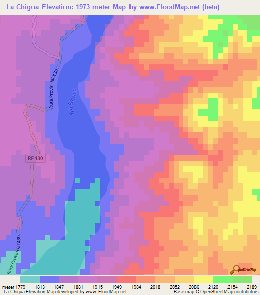 La Chigua,Argentina Elevation Map