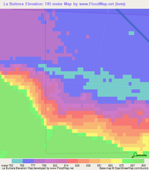 La Buitrera,Argentina Elevation Map