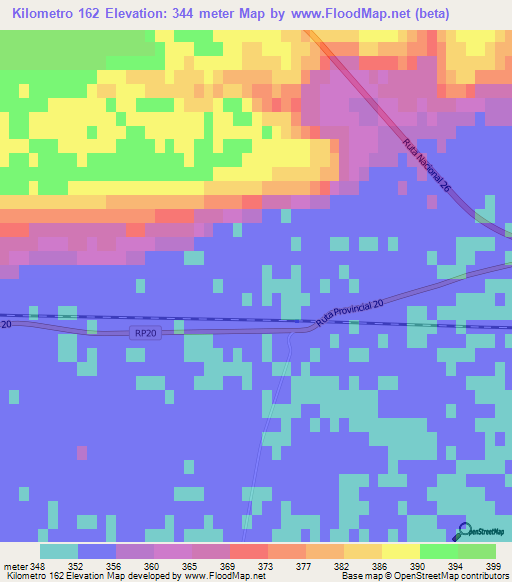 Kilometro 162,Argentina Elevation Map