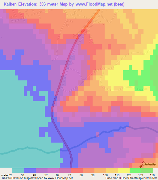 Kaiken,Argentina Elevation Map