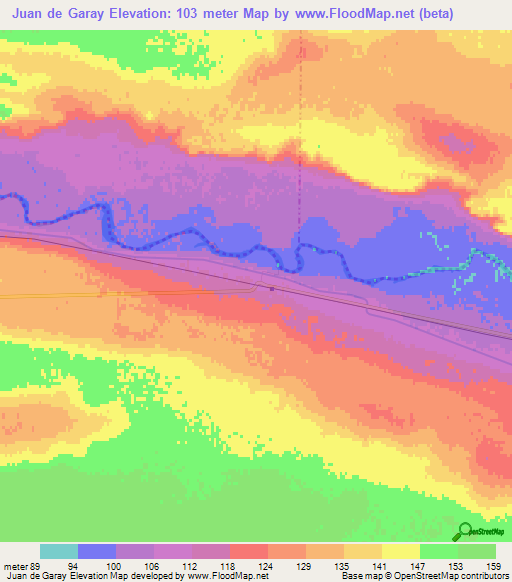 Juan de Garay,Argentina Elevation Map