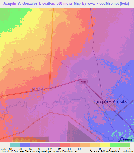 Joaquin V. Gonzalez,Argentina Elevation Map