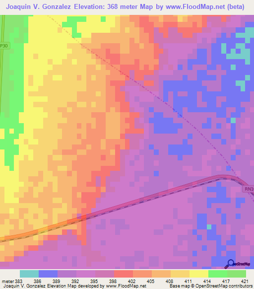 Joaquin V. Gonzalez,Argentina Elevation Map