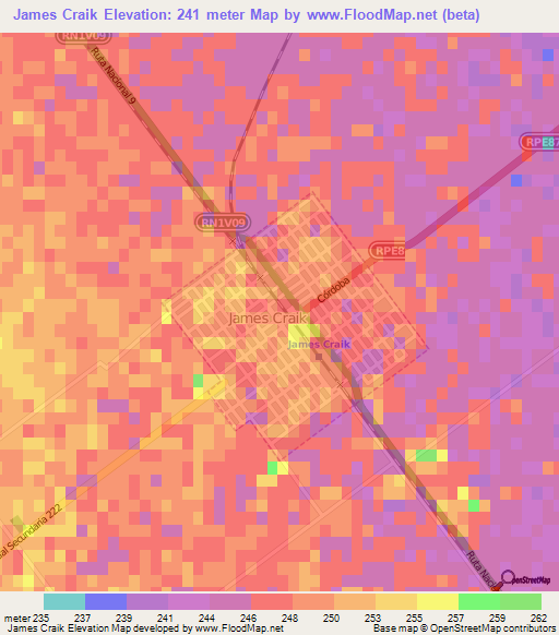 James Craik,Argentina Elevation Map