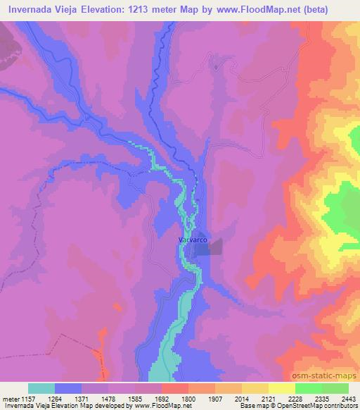 Invernada Vieja,Argentina Elevation Map