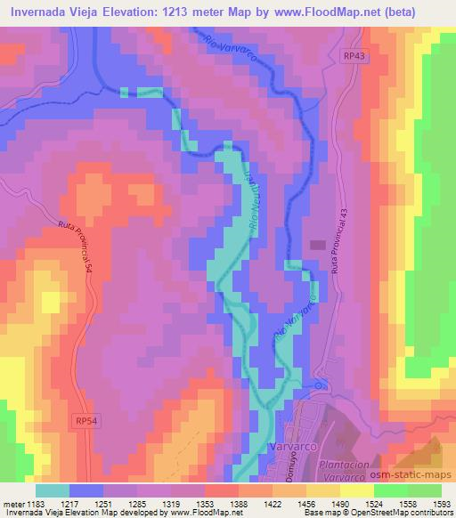 Invernada Vieja,Argentina Elevation Map
