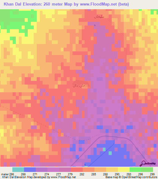 Khan Dal,Syria Elevation Map