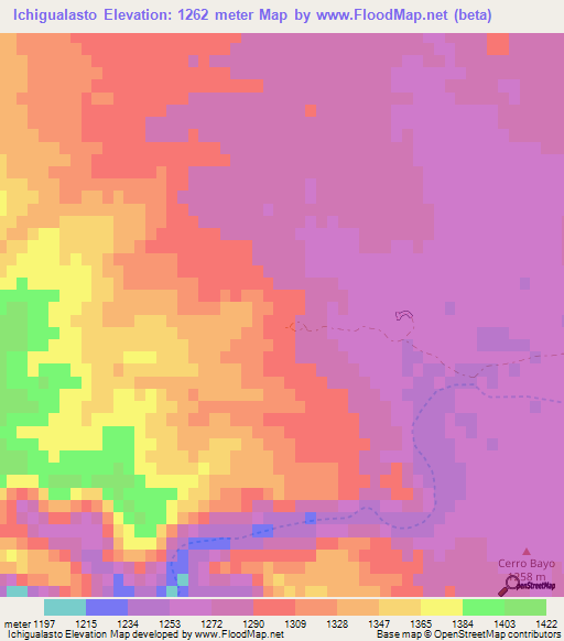 Ichigualasto,Argentina Elevation Map