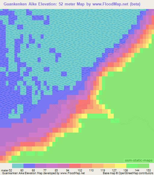 Guankenken Aike,Argentina Elevation Map
