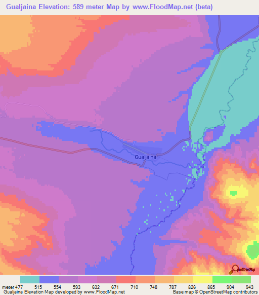 Gualjaina,Argentina Elevation Map