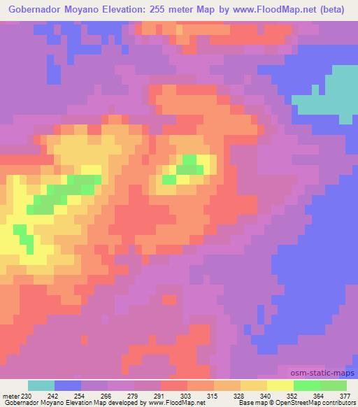 Gobernador Moyano,Argentina Elevation Map