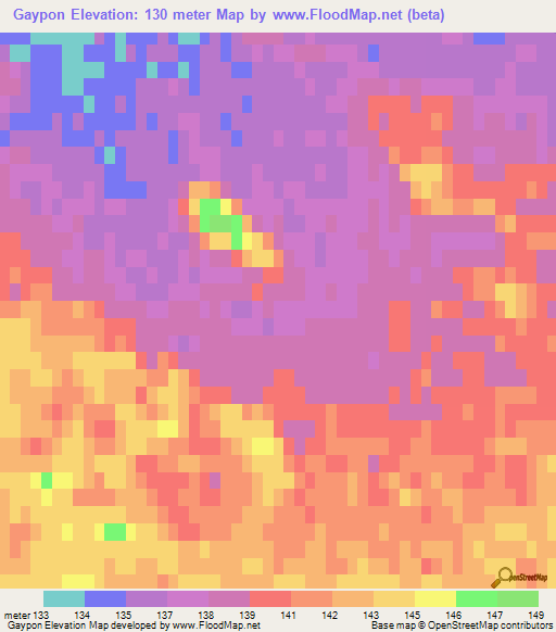 Gaypon,Argentina Elevation Map