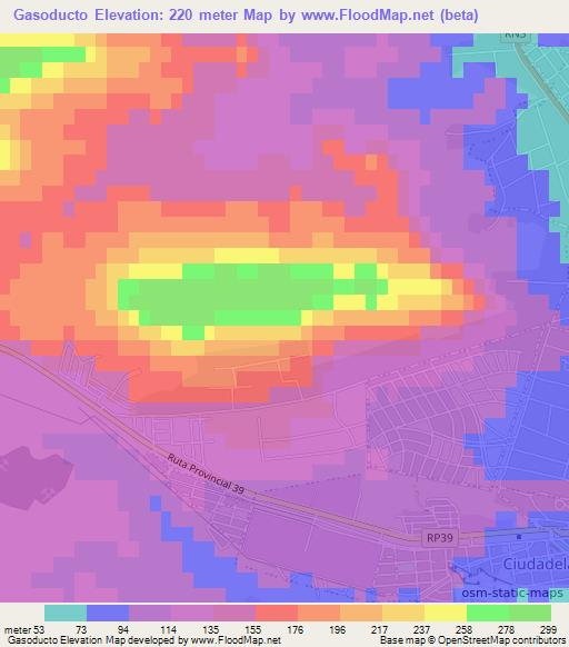 Gasoducto,Argentina Elevation Map