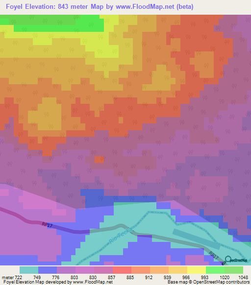 Foyel,Argentina Elevation Map