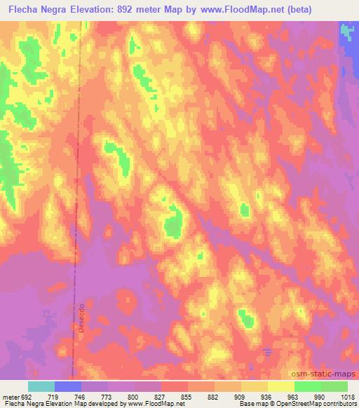 Flecha Negra,Argentina Elevation Map