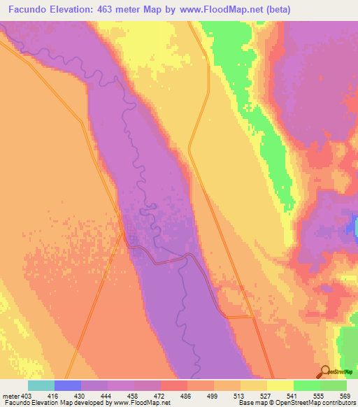 Facundo,Argentina Elevation Map