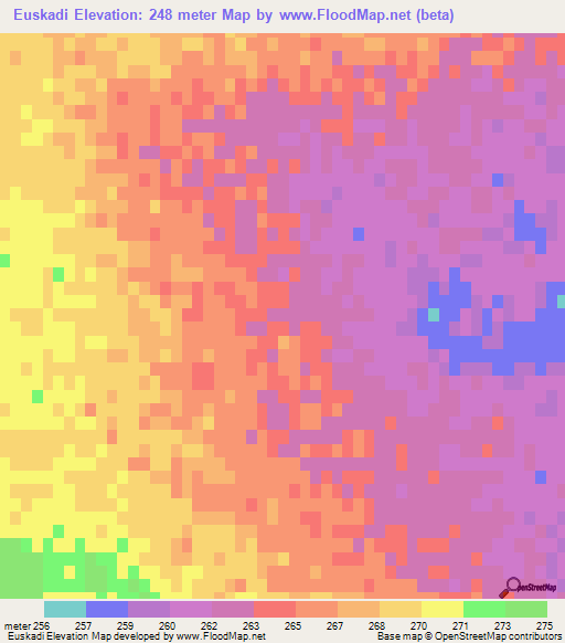 Euskadi,Argentina Elevation Map