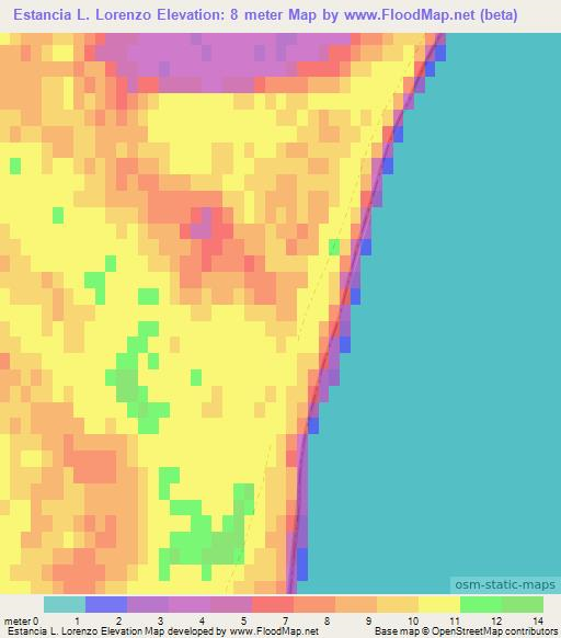 Estancia L. Lorenzo,Argentina Elevation Map