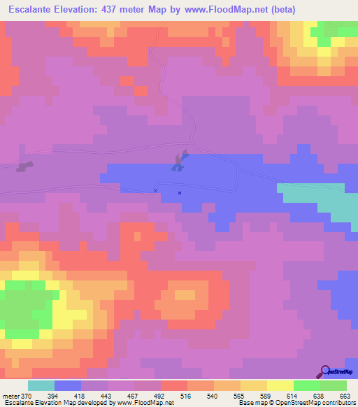 Escalante,Argentina Elevation Map