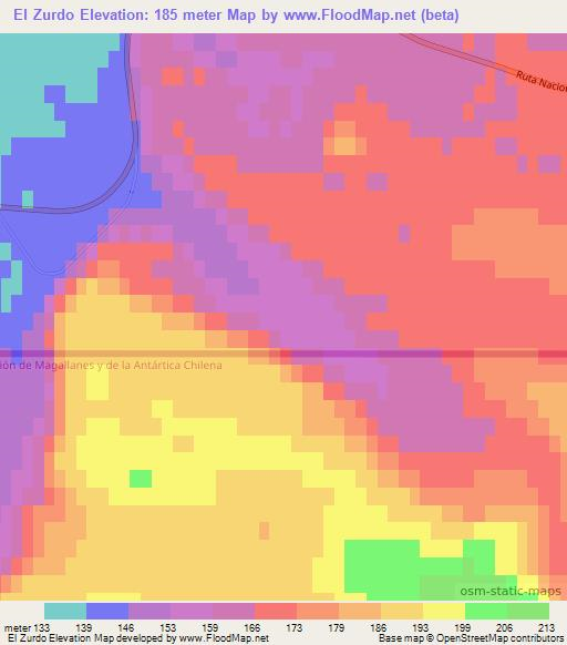 El Zurdo,Argentina Elevation Map